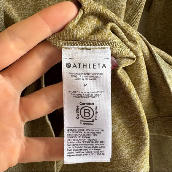 ATHLETA Uptempo II Sweatshirt Hoodie M Athletic Yoga Pilates Gym Tapestry Gold - Picture 5 of 10